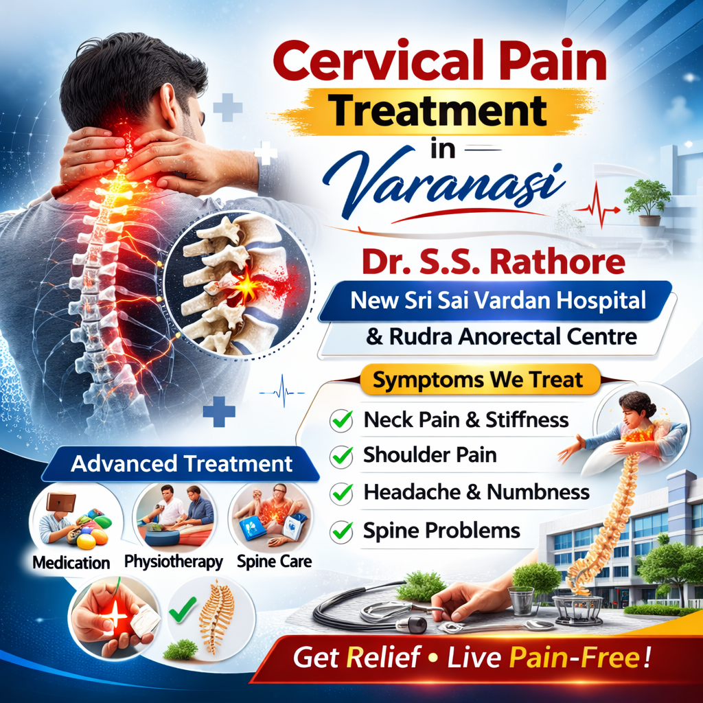 Cervical Pain Cause,Symptoms, & Treatment in Varanasi | Dr. S.S. Rathore | New Sri Sai Vardan Hospital & Rudra Anorectal Centre